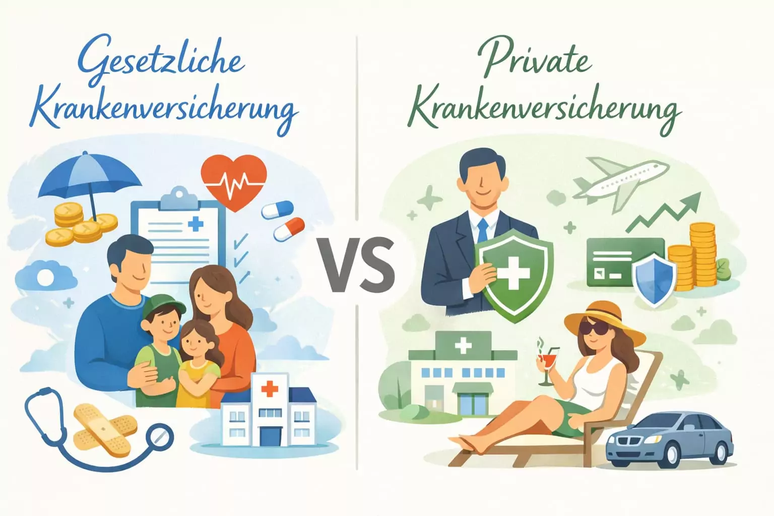 Gesetzliche vs Private Krankenversicherung im Vergleich