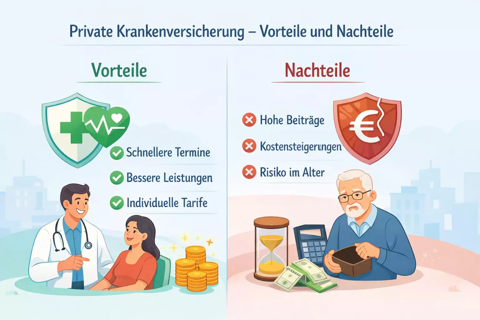 Private Krankenversicherung – Vorteile und Nachteile