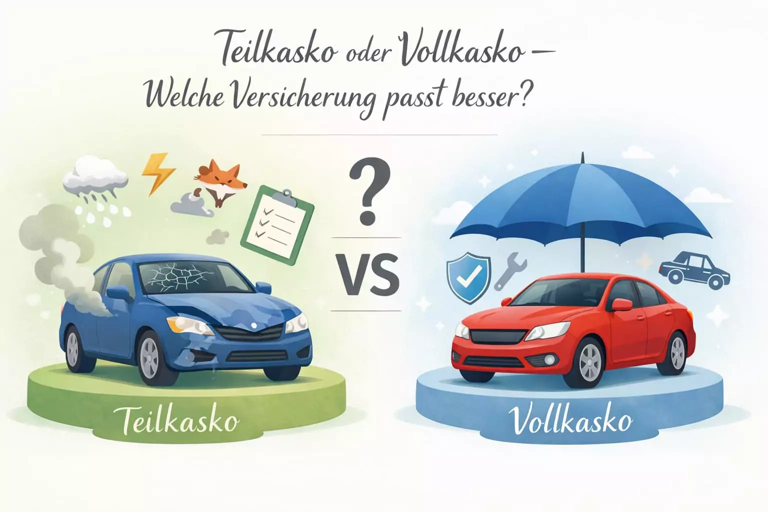 Teilkasko oder Vollkasko – Welche Versicherung passt besser?